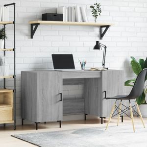 VidaXL Bureau 140x50x75 cm Bewerkt Hout Grijs Sonoma Eikenkleurig