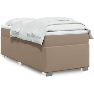 vidaXL Boxspring met matras kunstleer cappuccinokleurig 90x190 cm
