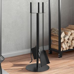vidaXL - 4-delige - Haardset - 22x59 - cm - staal
