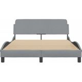 vidaXL Bedframe met hoofdbord stof lichtgrijs 120x200 cm