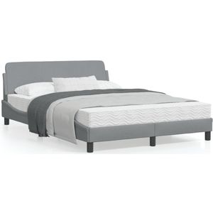 vidaXL Bedframe met hoofdbord stof lichtgrijs 120x200 cm