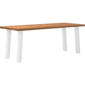 vidaXL Eettafel rechthoekig 200x80x74 cm massief eikenhout lichtbruin