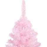 vidaXL Kunstkerstboom met verlichting en kerstballen 240 cm PVC roze