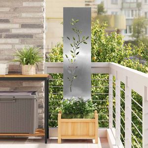 vidaXL Tuin decoratief paneel Zilver 32 x 140 cm Roestvrijstaal