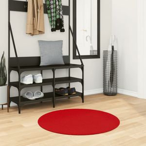 vidaXL Vloerkleed OVIEDO laagpolig Ø 80 cm rood