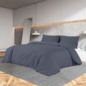 vidaXL-Dekbedovertrekset-135x200-cm-katoen-antracietkleurig