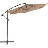 VidaXL Zweefparasol Aluminium Paal 300 cm Taupe