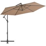 VidaXL Zweefparasol Aluminium Paal 300 cm Taupe