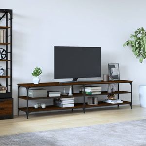 VidaXL Tv-meubel 200x30x50 cm - Bewerkt Hout Metaal - Bruineikenkleurig