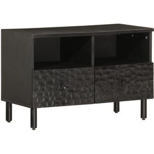 vidaXL Tv-meubel 70x33x46 cm massief mangohout zwart