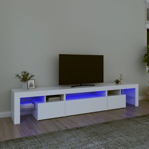 vidaXL Tv-meubel met LED-verlichting 215x36,5x40 cm wit