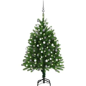 vidaXL Kunstkerstboom met verlichting en kerstballen 120 cm groen