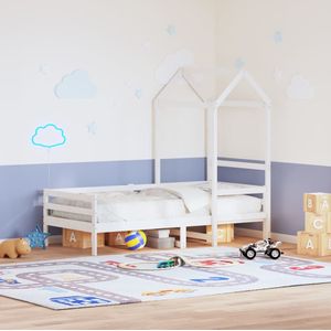 vidaXL Kinderbedhuisje 118x70x176,5 cm massief grenenhout wit