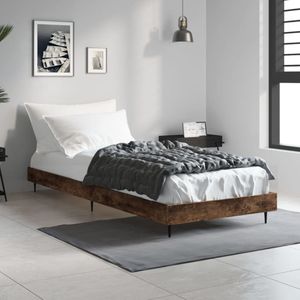 VidaXL Bedframe Bewerkt Hout Gerookt Eikenkleurig 75x190 cm