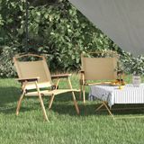 VidaXL Campingstoelen - Set van 2 - 54x43x59 cm - Oxford Stof - Beige