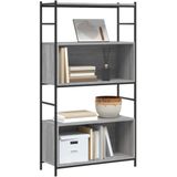 VidaXL Boekenrek 80x30x145,5 cm - Bewerkt Hout en IJzer - Grijs Sonoma