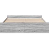vidaXL Bedframe met lades bewerkt hout grijs sonoma eiken 200x200 cm
