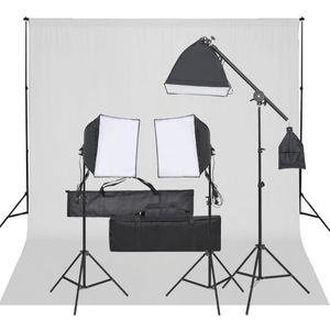 vidaXL Fotostudioset met verlichtingsset en achtergrond