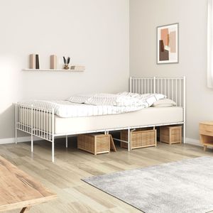 VidaXL Bedframe Metaal Wit 120 x 190 cm