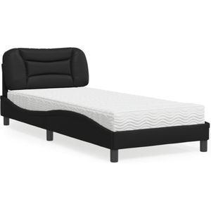 vidaXL Bed met matras kunstleer zwart 80x200 cm