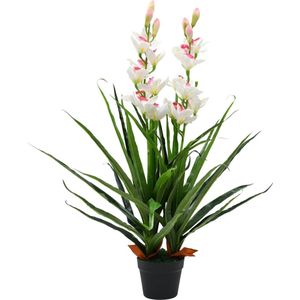 vidaXL-Kunstplant-met-pot-cymbidium-orchidee-100-cm-groen
