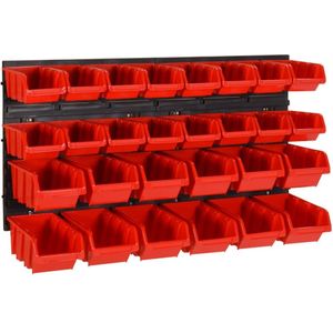 vidaXL - 30-delige - Sorteersysteemset - 77x39 - cm - polypropeen - rood - en - zwart