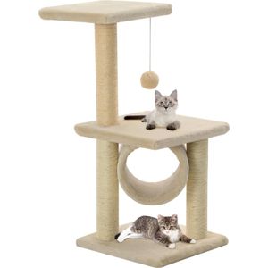 vidaXL Kattenkrabpaal met sisal krabpalen 65 cm beige