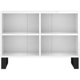 VidaXL TV-meubel 69,5x30x50 cm - Bewerkt Hout - Hoogglans Wit