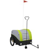 vidaXL Fietstrailer 45 kg ijzer zwart en groen