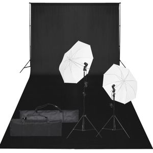 vidaXL Fotostudioset met verlichtingsset en achtergrond