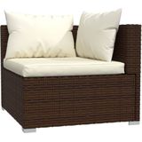 vidaXL 9-delige Loungeset met kussens poly rattan bruin