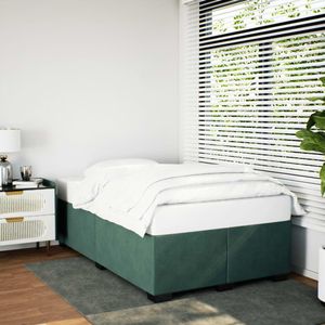 vidaXL Bedframe fluweel donkergroen 120x190 cm