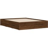 vidaXL Bedframe met lades bewerkt hout bruin eikenkleurig 140x200 cm