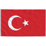 vidaXL Vlag met vlaggenmast Turkije 6,23 m aluminium