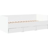 vidaXL Slaapbank met lades 90x200 cm bewerkt hout wit