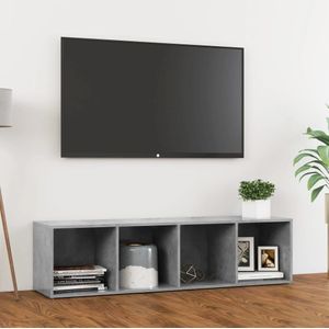 vidaXL Tv-meubel 142,5x35x36,5 cm spaanplaat betongrijs