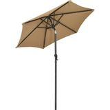 vidaXL Parasol met LED-verlichting 200x211 cm aluminium taupe