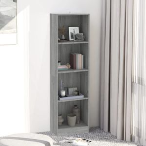 VidaXL Boekenkast 4 Schappen 40x24x143 cm - Bewerkt Hout Grijs Sonoma