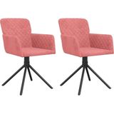 vidaXL-Eetkamerstoelen-draaibaar-2-st-fluweel-roze