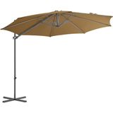 VidaXL Zweefparasol Stalen Paal 300 cm Taupe