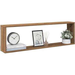 vidaXL Wandschappen kubus 2st 100x15x30cm bewerkt hout artisanaaleiken