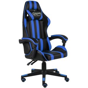 vidaXL Racestoel kunstleer zwart en blauw