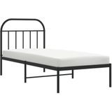 vidaXL-Bedframe-met-hoofdbord-metaal-zwart-90x190-cm