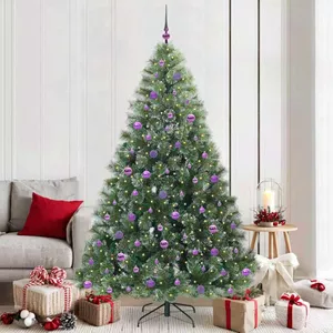 vidaXL Kunstkerstboom smal met 300 LED's 210 cm, kerstboom, kerst decoratie, nep kerstboom, kerstdecoratie, kunst kerstboom, duurzame kerstboom
