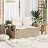 vidaXL-Tuinbank-2-zits-met-kussens-poly-rattan-beige