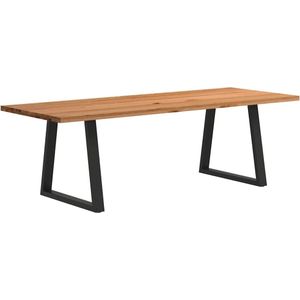 vidaXL - Eettafel - rechthoekig - 240x90x74 - cm - massief - eikenhout - lichtbruin