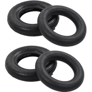 vidaXL 4-delige Kruiwagenbanden- en binnenbandenset 3.50-8 4PR rubber