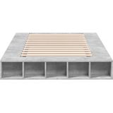 vidaXL Bedframe bewerkt hout betongrijs 120x200 cm