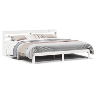 vidaXL Bedframe met hoofdeinde zonder matras 180x200 cm wit