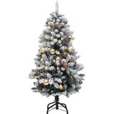 vidaXL Kunstkerstboom met scharnieren 150 LED en kerstballen 120 cm